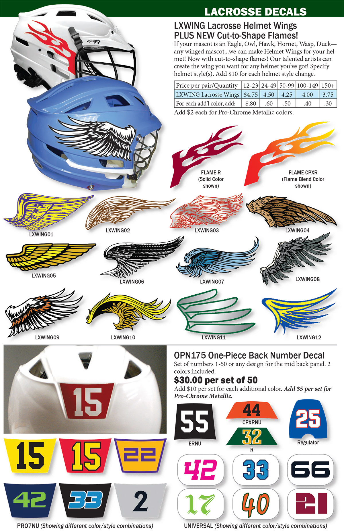 Lacrosse Helmet Decals 4